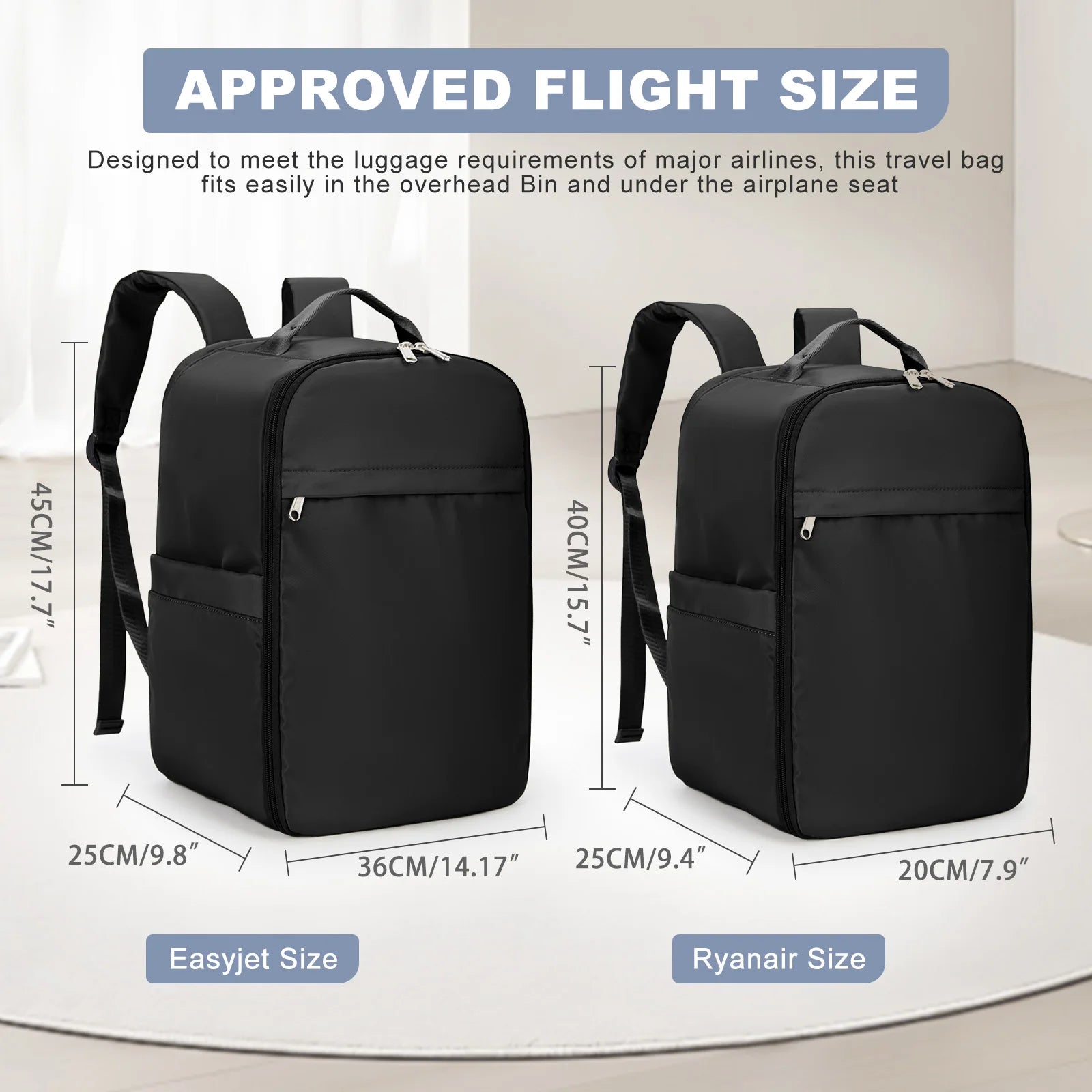 Ryanair Backpack 40x20x25 Cabin Bag, Hand Luggage Travel Backpack for Easyjet Cabin Bag 45x36x20, Laptop Backpack for Women/Men.