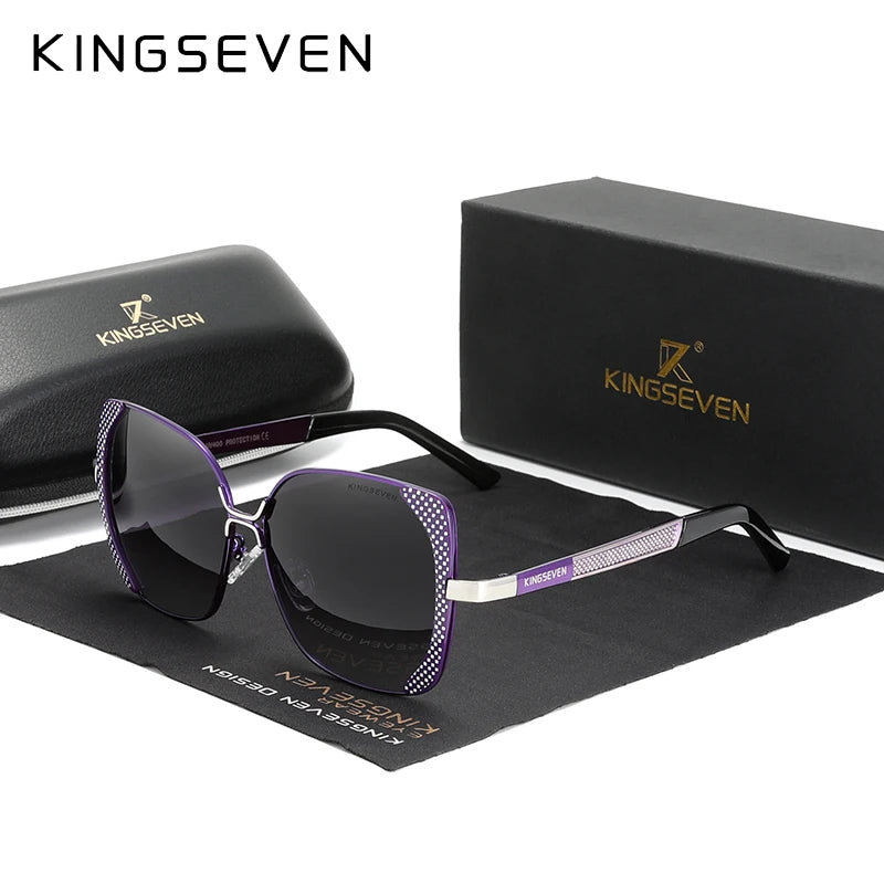 KINGSEVEN Women's Butterfly Sunglasses with Polarized Gradient Lenses - Model N7011.