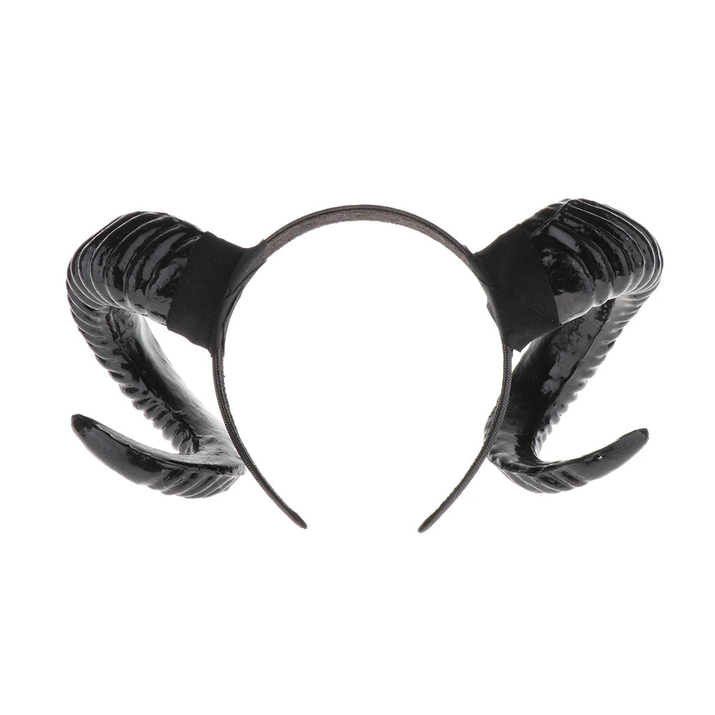 Adjustable Sheep Horn Headband for Women - Cute Cosplay Hair Clasp for Halloween and Christmas Parties.