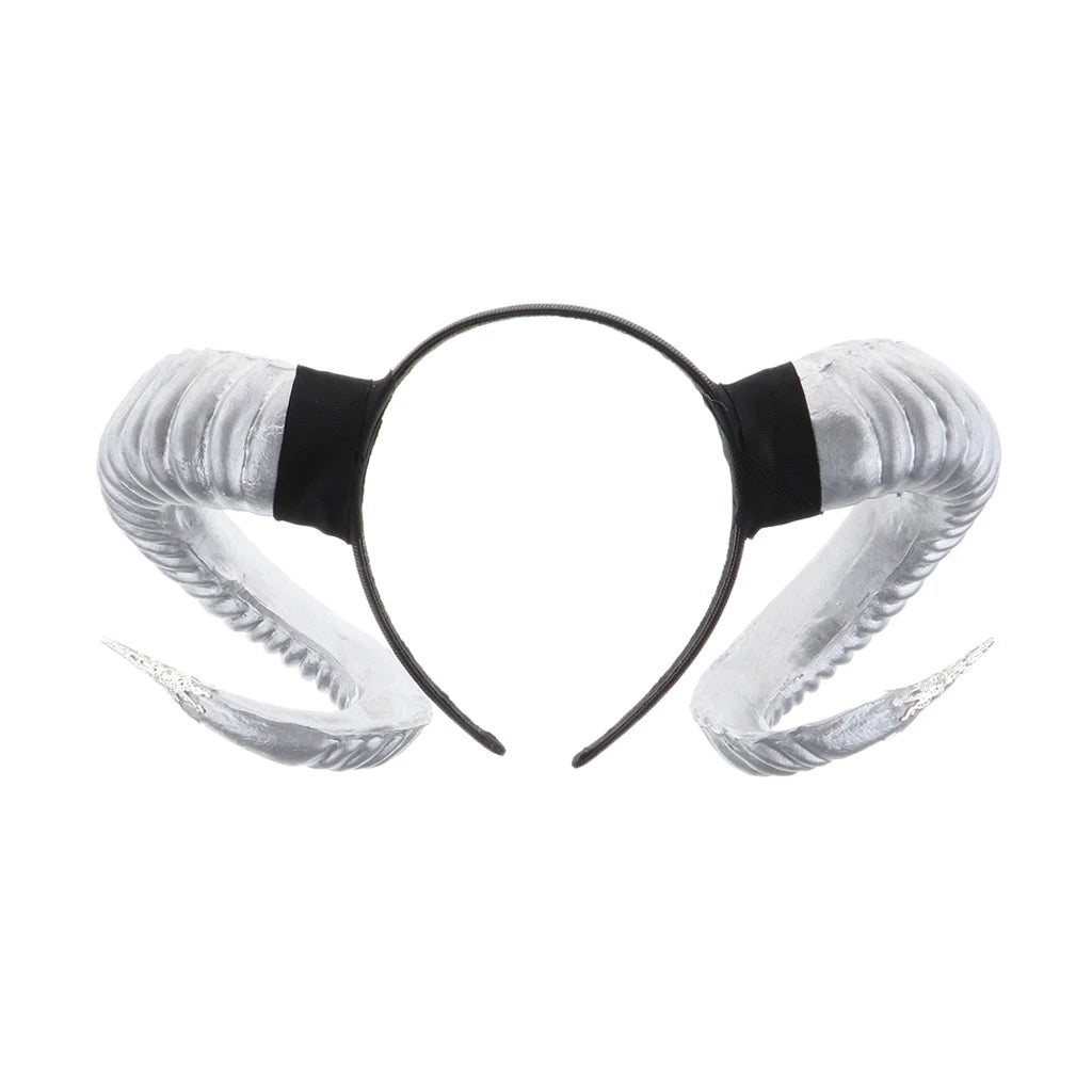 Adjustable Sheep Horn Headband for Women - Cute Cosplay Hair Clasp for Halloween and Christmas Parties.