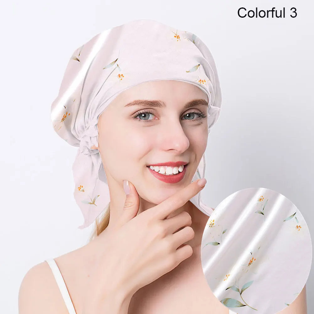 Luxury 100% Mulberry Silk Night Cap for Women - Pure Silk Hair Wrap Beanie - 19 Momme Sleeping Hat.