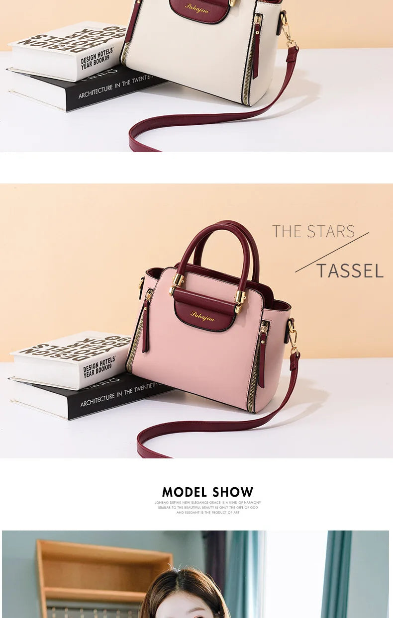 Women's bag 2024 new fashion women's bags hit color hand-held  bag Europeand the United States all-match shoulder messenger bag.