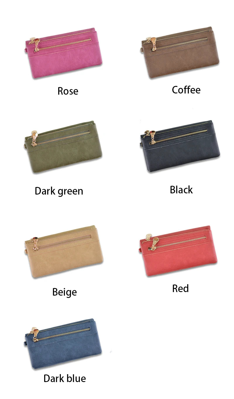 Yogodlns Fashion Nubuck Leather Wallet Female Double Zipper Lady Handbag Clutch Multi-layer Purse Shopping Women Wallet Purse.