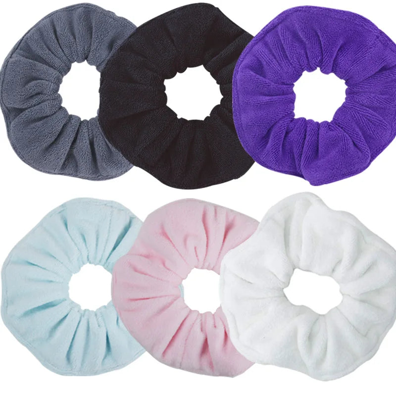 Ultra-Soft Large Microfiber Hair Drying Scrunchies for Frizz Control - Versatile Elastic Hair Bands for Sports and Yoga.