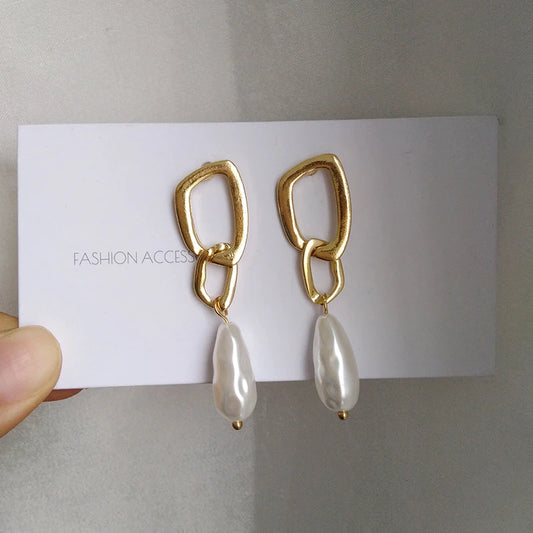 Fashion Jewelry Elegant Temperament Simulated Pearl Drop Dangle Earrings For Women Wedding Gifts.