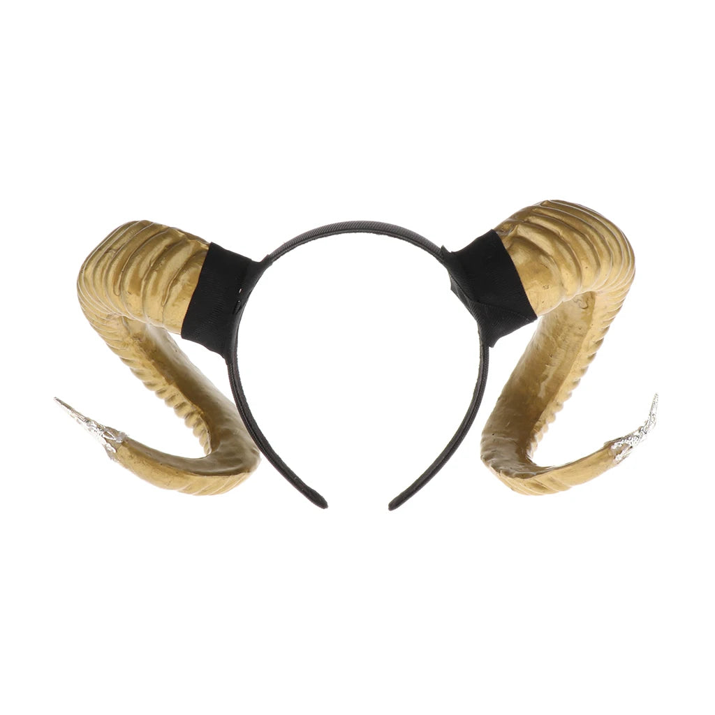 Adjustable Sheep Horn Headband for Women - Cute Cosplay Hair Clasp for Halloween and Christmas Parties.