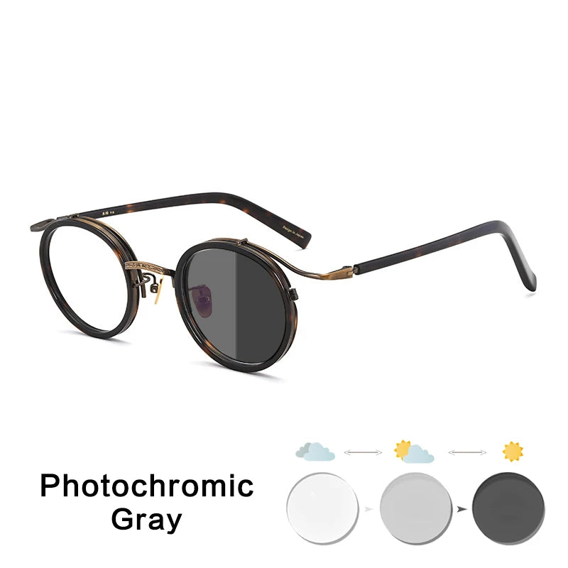 Luxury Handmade Acetate Round Glasses Frame for Men and Women - Retro Korean Designer Eyewear.