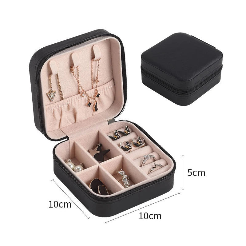 Jewelry Organizer Display Travel Jewelry Case Boxes Portable Jewelry Box Leather Storage Joyeros Organizador De Joyas.