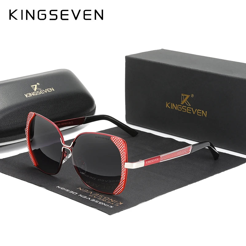 KINGSEVEN Women's Butterfly Sunglasses with Polarized Gradient Lenses - Model N7011.