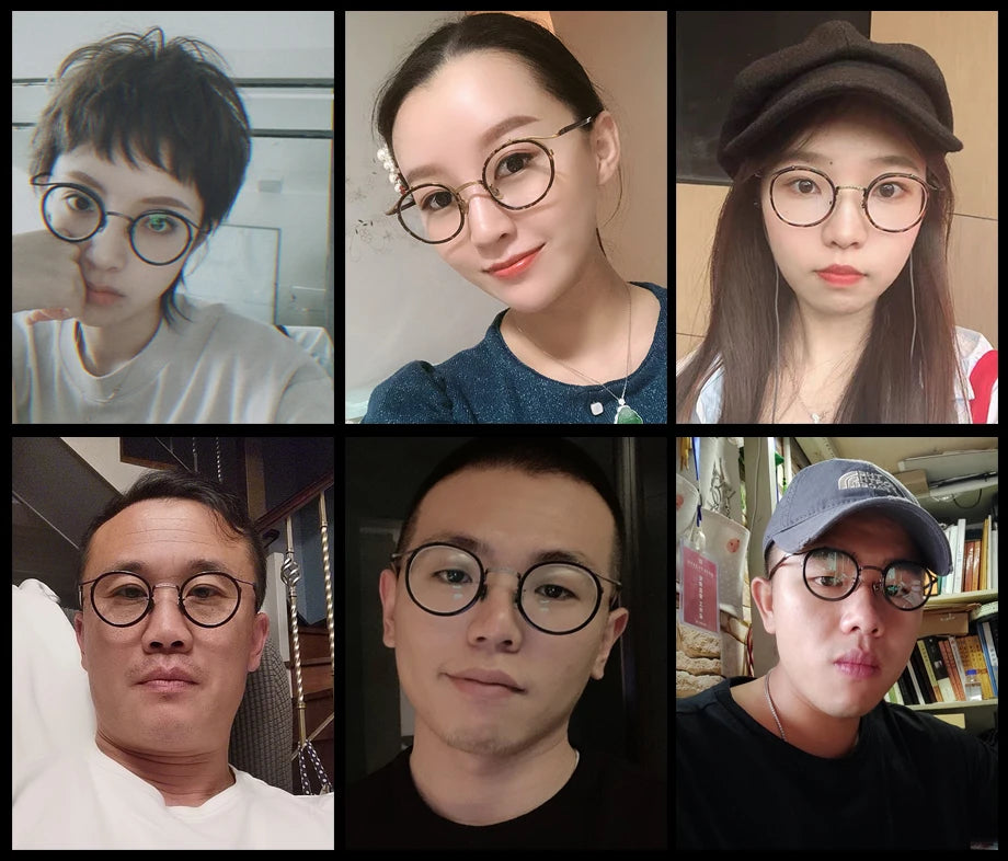 Luxury Handmade Acetate Round Glasses Frame for Men and Women - Retro Korean Designer Eyewear.