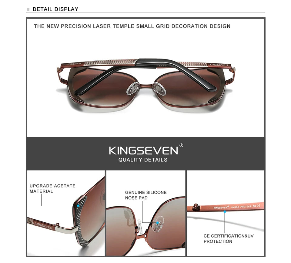 KINGSEVEN Women's Butterfly Sunglasses with Polarized Gradient Lenses - Model N7011.