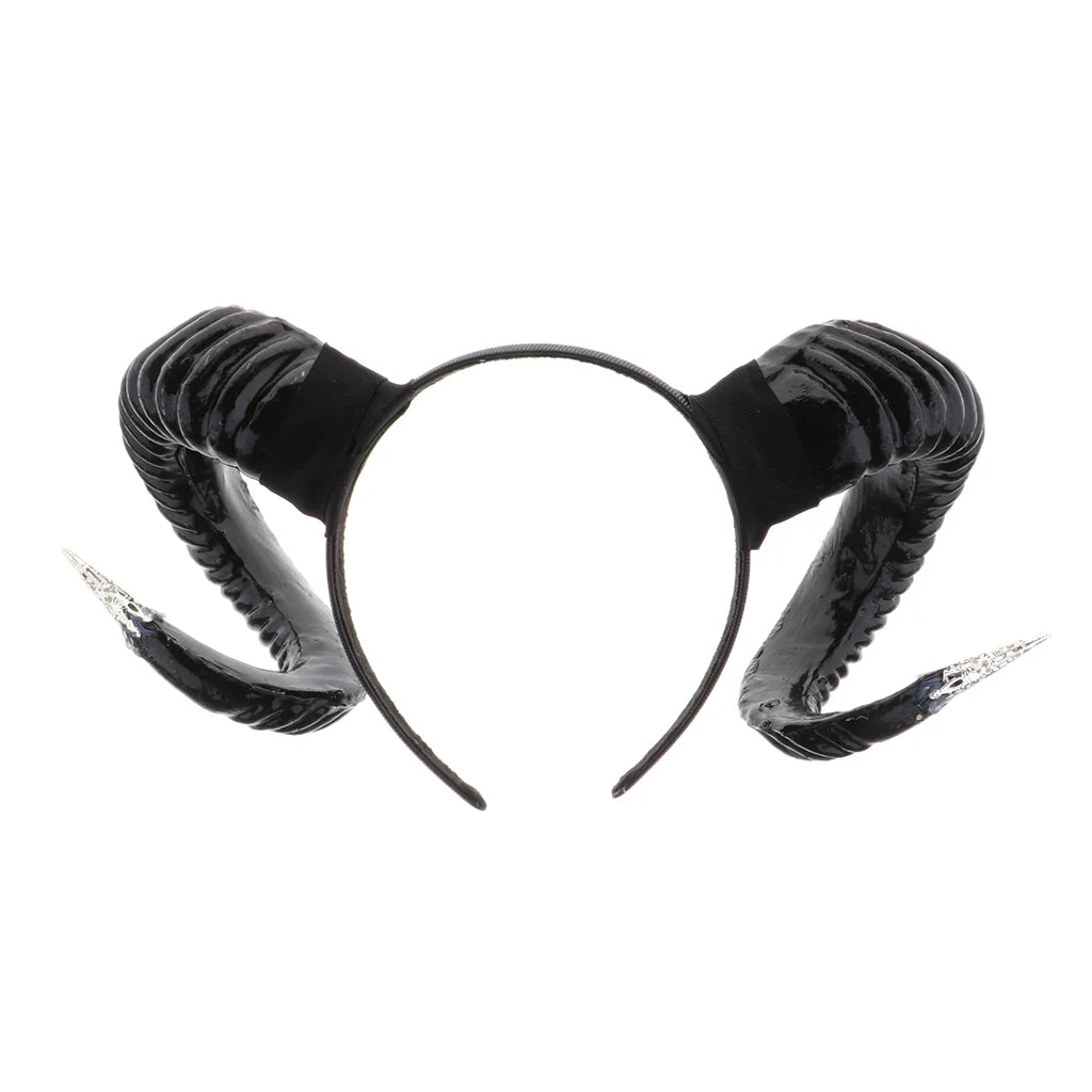 Adjustable Sheep Horn Headband for Women - Cute Cosplay Hair Clasp for Halloween and Christmas Parties.