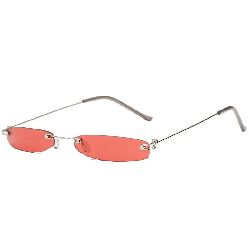 Trendy Rimless Small Sunglasses for Men and Women - Luxury Alloy UV400 Eyewear for Streetwear.