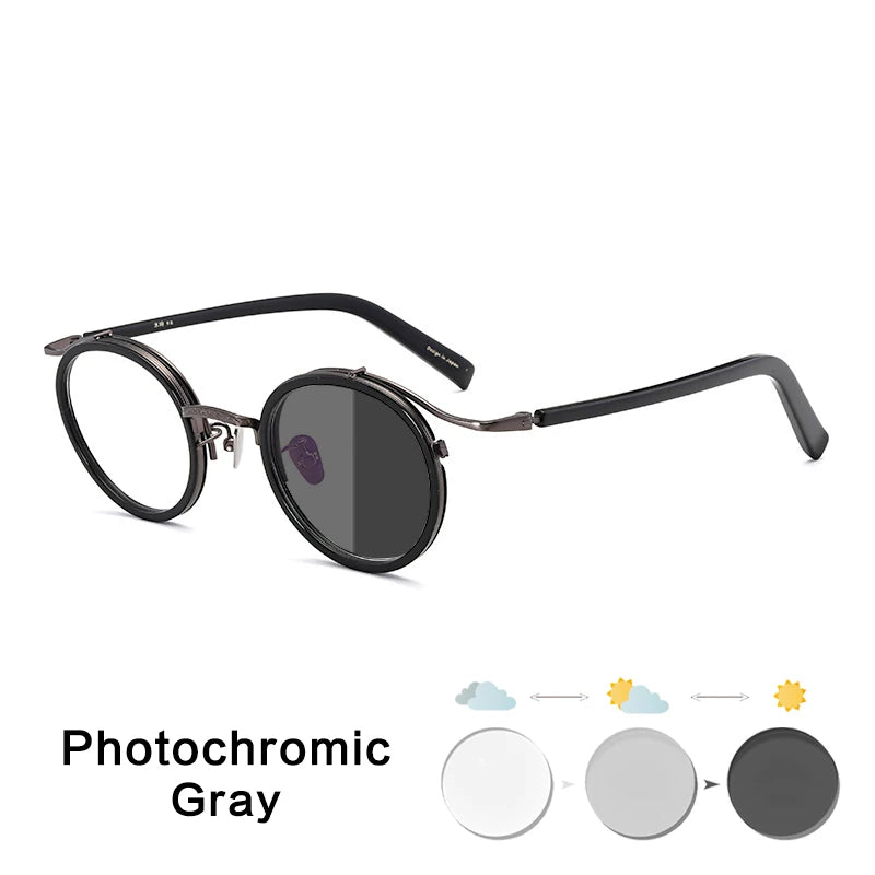 Luxury Handmade Acetate Round Glasses Frame for Men and Women - Retro Korean Designer Eyewear.