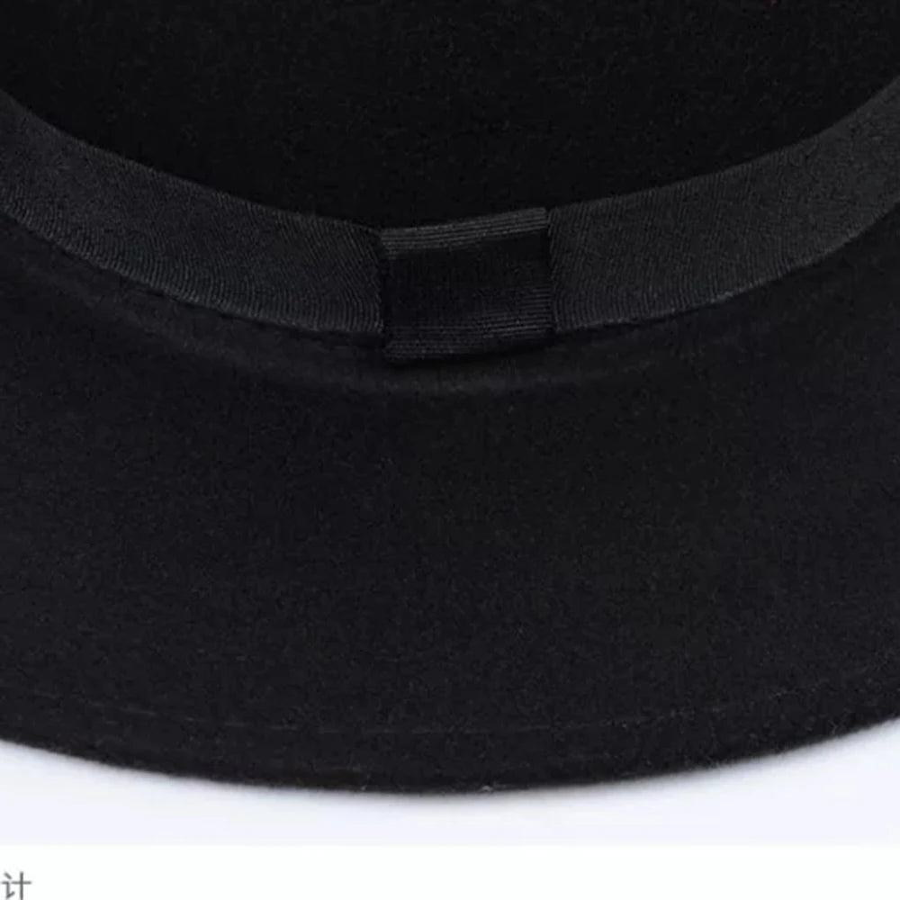 Versatile Classic Solid Color Felt Fedora Hat with Belt for Men and Women - Stylish Jazz Cap with Wide Brim for Casual & Church Wear.