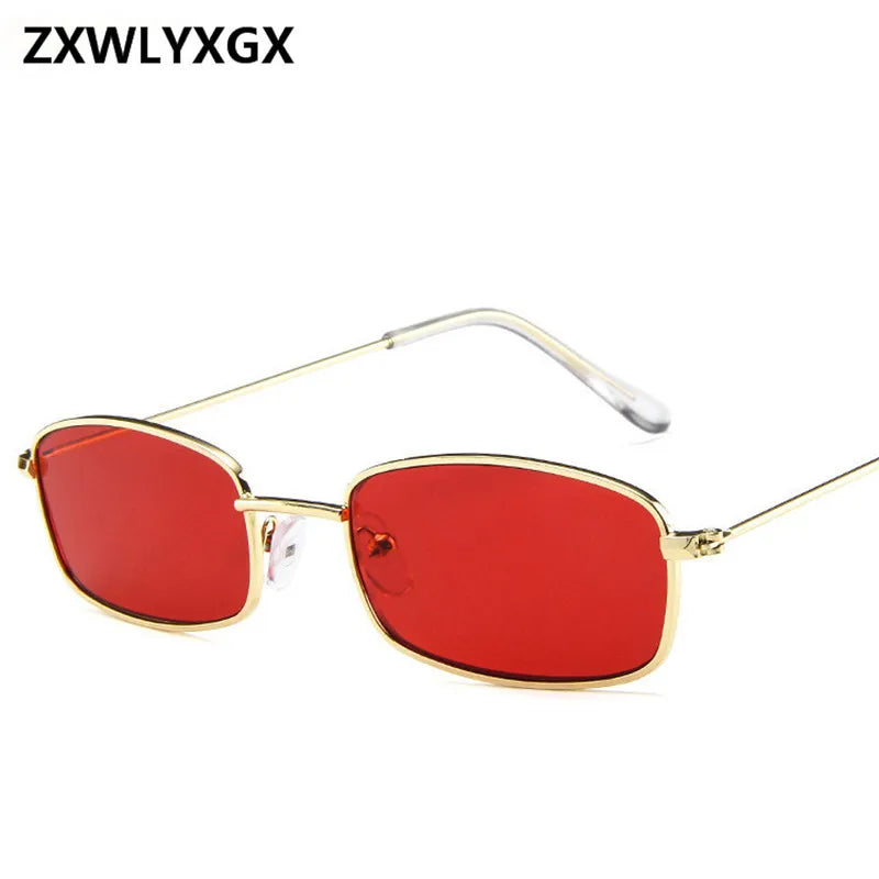 ZXWLYXG 2022 Trendy Retro Rectangle Sunglasses for Men and Women - Stylish Red UV400 Eyewear.