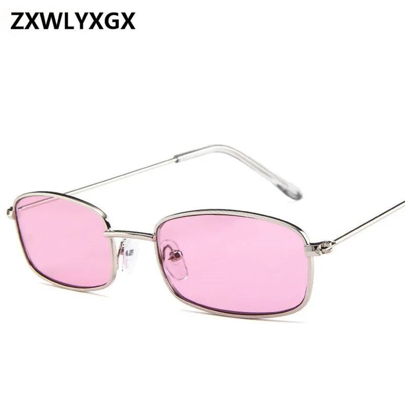 ZXWLYXG 2022 Trendy Retro Rectangle Sunglasses for Men and Women - Stylish Red UV400 Eyewear.