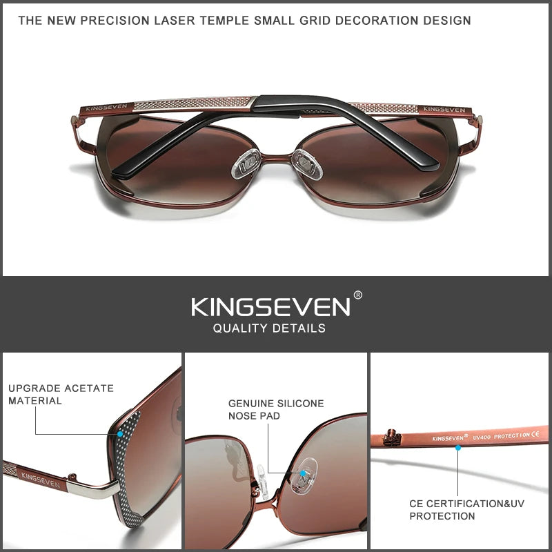 KINGSEVEN Women's Butterfly Sunglasses with Polarized Gradient Lenses - Model N7011.