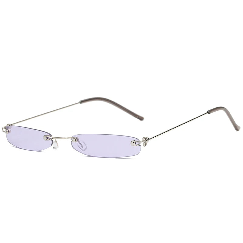 Trendy Rimless Small Sunglasses for Men and Women - Luxury Alloy UV400 Eyewear for Streetwear.