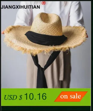 Korean Style Women's UV Protection Raffia Roll-Up Sun Visor Hat.