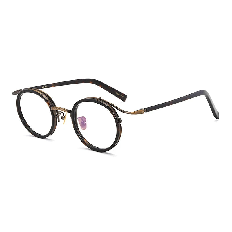 Luxury Handmade Acetate Round Glasses Frame for Men and Women - Retro Korean Designer Eyewear.