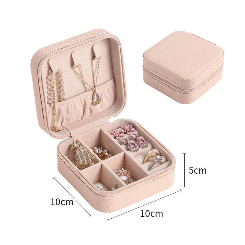 Jewelry Organizer Display Travel Jewelry Case Boxes Portable Jewelry Box Leather Storage Joyeros Organizador De Joyas.