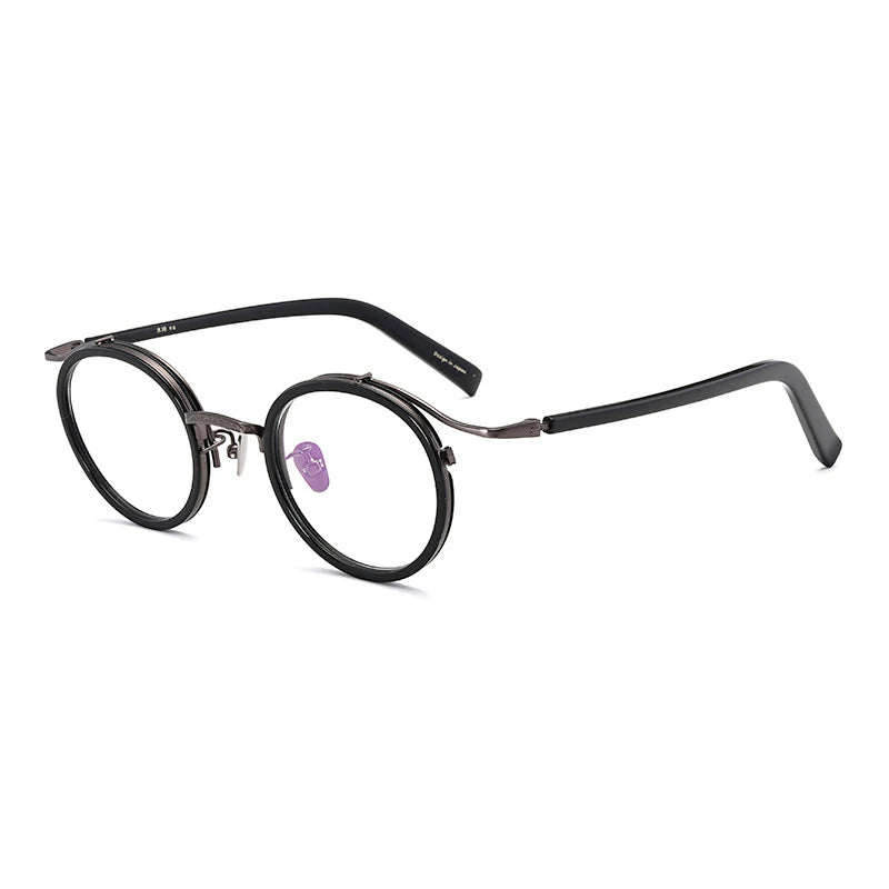 Luxury Handmade Acetate Round Glasses Frame for Men and Women - Retro Korean Designer Eyewear.