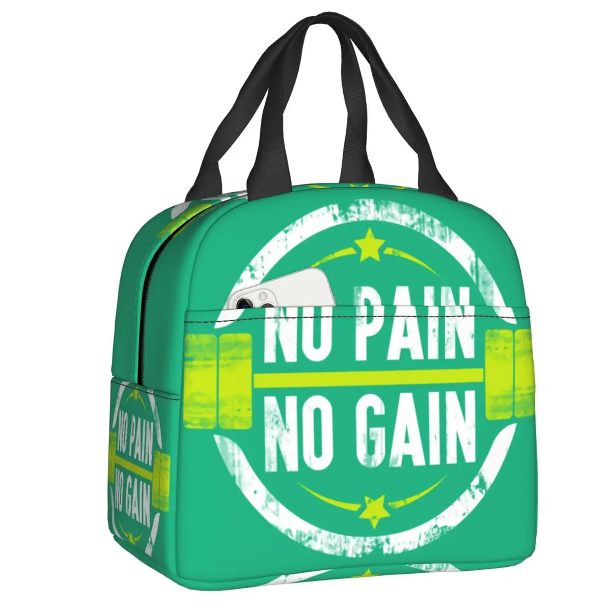 Powerhouse Gym Logo Portable Lunch Boxes Women Waterproof Bodybuilding Fitness Thermal Cooler Food Insulated Lunch Bag.