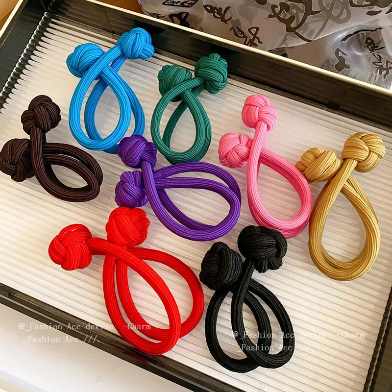 Vibrant Double Knot Bow Hair Scrunchies - Elastic Hair Bands for Women - Stylish Ponytail Holders and Accessories