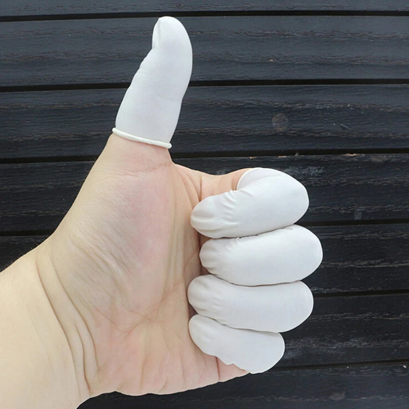 Disposable Latex Rubber Finger Cots - 20/100 Pack Finger Protector Gloves for Various Applications.