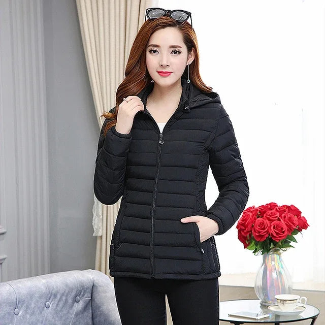 Winter Jackets for Women Cotton Padded Ultralight Coat Women's Parkas Lady Winter Thickened Slim Warm Jacket Female Hooded Parka.