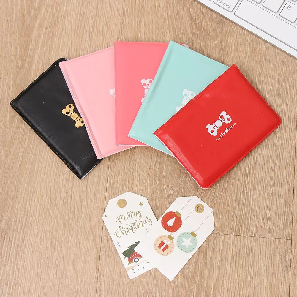 PVC Ladies Card Holder 12 Card Bit Card Cover with Bow--knot Portable Card Bag ID Holders Storage Accessories.