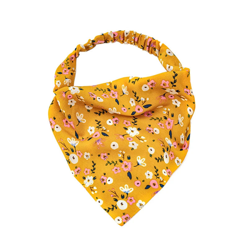 Floral Triangle Head Wrap Bandana for Women - Elastic Hair Accessories for Spring and Summer