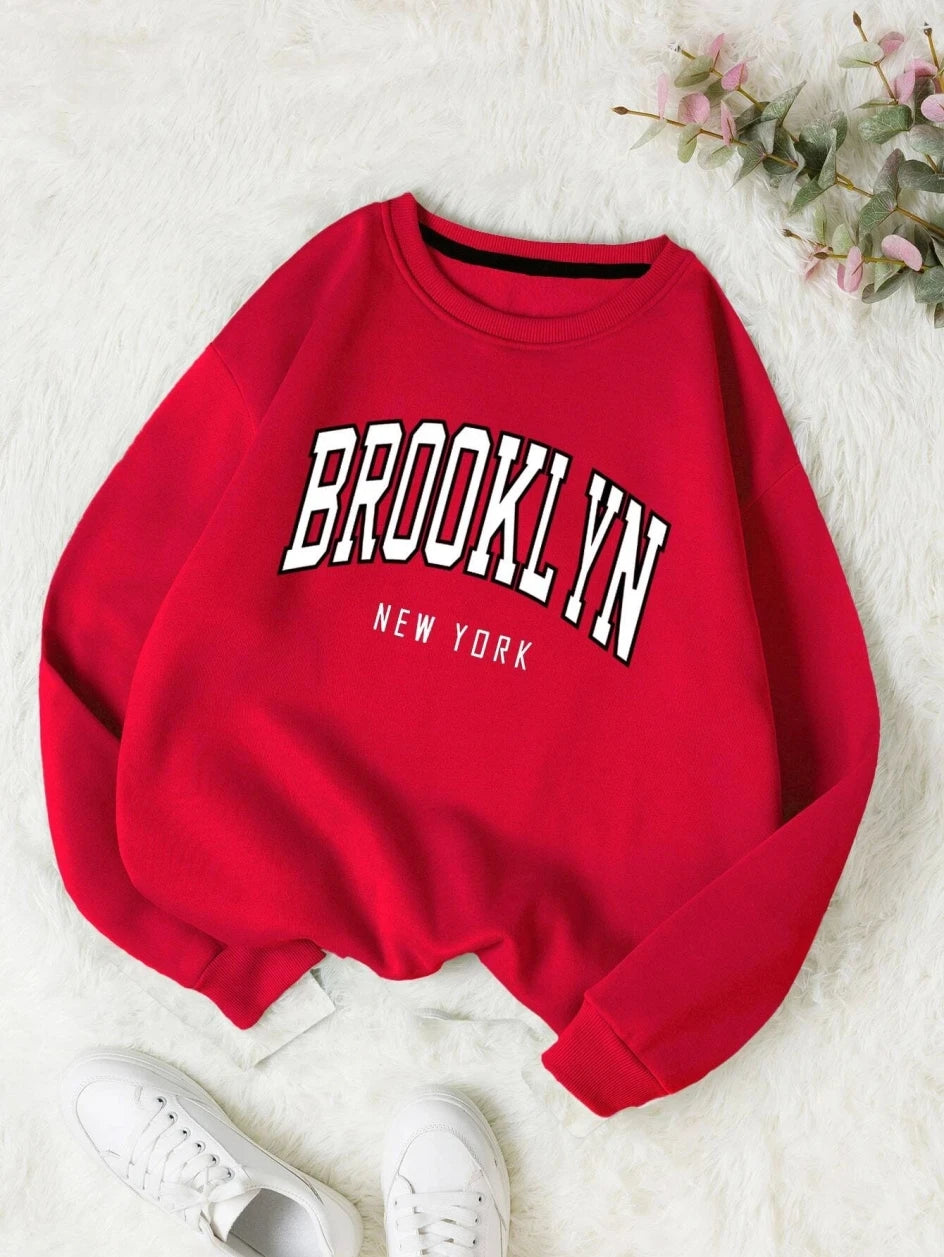 Brooklyn New Work Printed Hoodies Women Cotton Colorful Clothes  Basic Trend Hooded Tops Be Durable Harajuku Hoodie Womens - Elevate Your Body