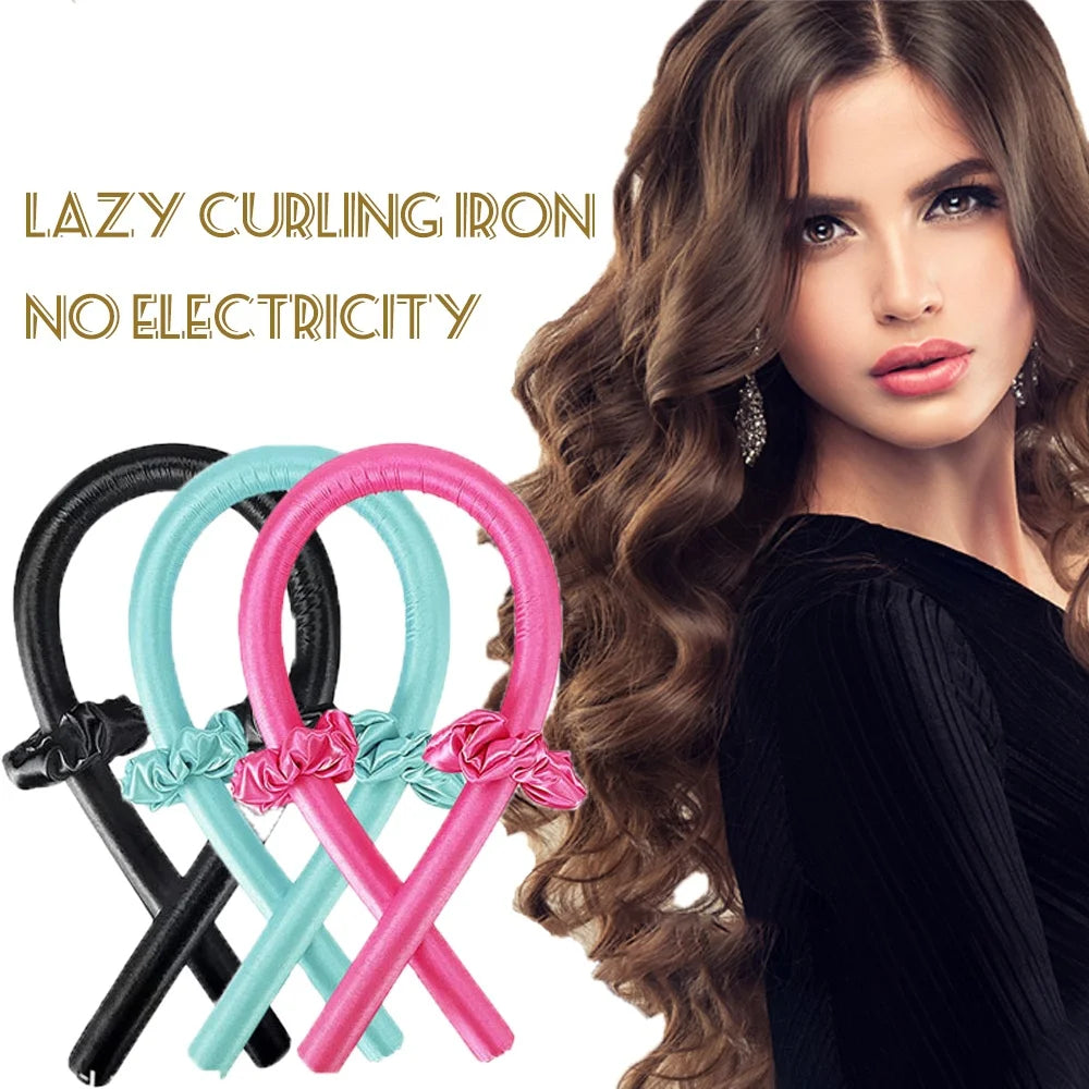 Fashionable Heatless Curling Headband for Soft, Shiny Curls - Multi-functional Hair Styling Tool.