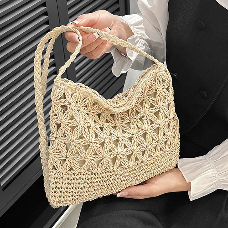 Small Fresh Crossbody Bag, Women's Bag, Straw Woven Shoulder Bag, Niche And Versatile Woven Bag, Simple And Fashionable Handbag.