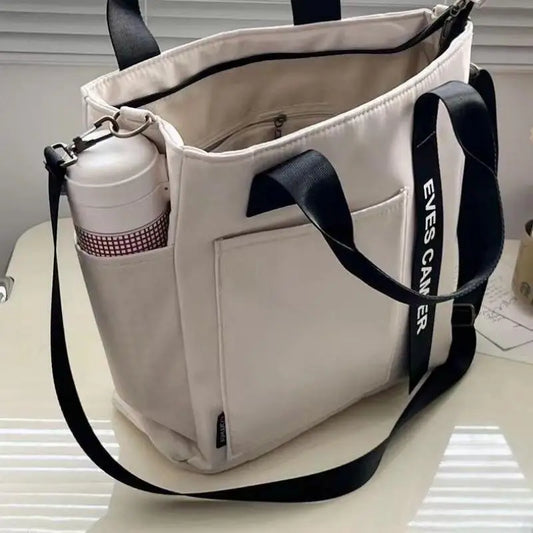 New Casual Tote Large Capacity Shoulder Bag Nylon Waterproof Canvas Handbag Simple Fashion Messenger Bags For Schoolgirl.