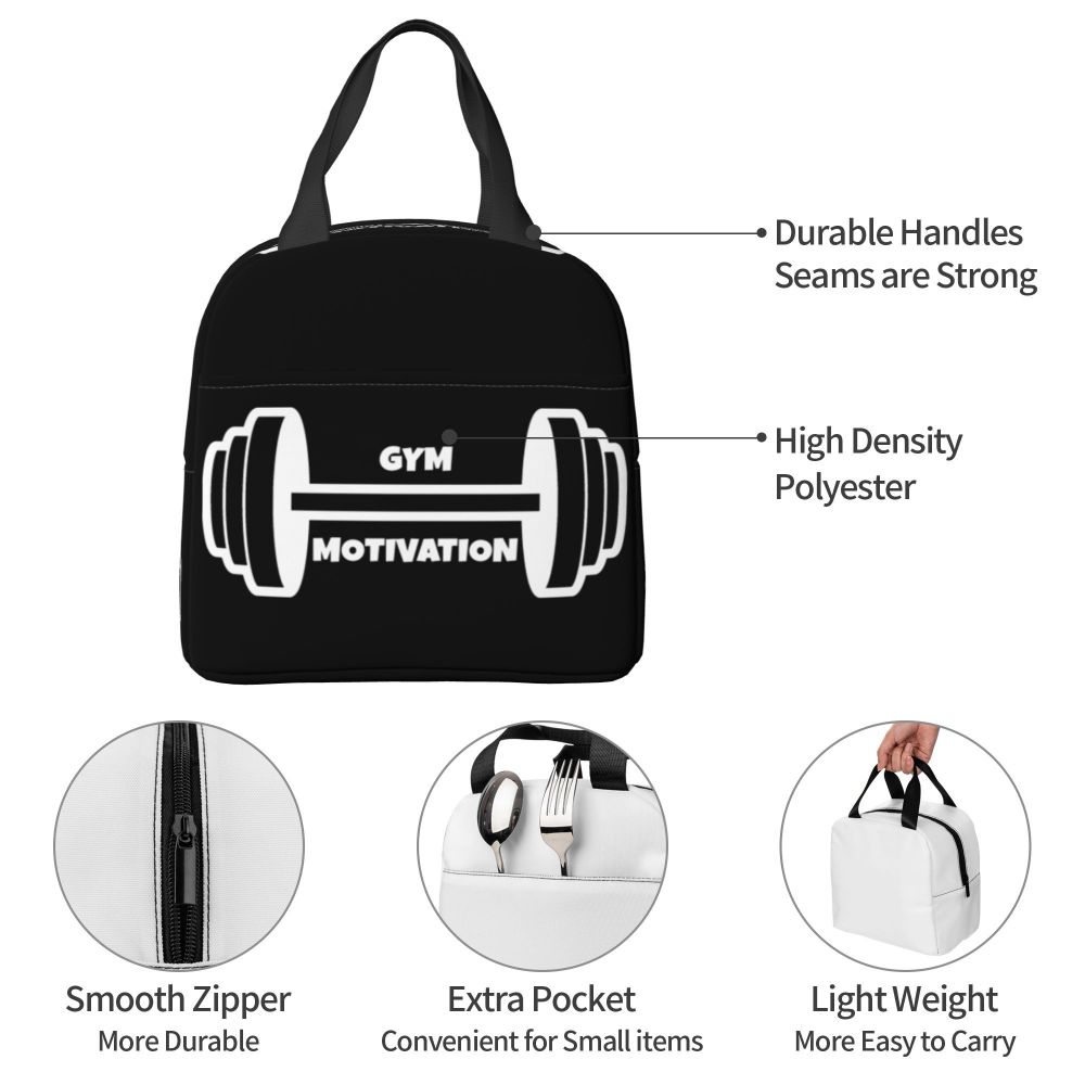 Gym Motivation 
Dumbbell Insulated Lunch Bag for Camping Travel Bodybuilding Leakproof Cooler Thermal Lunch Box Women Children