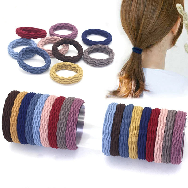 60 Pcs No Crease Thick Elastic Hair Ties - Lightweight Ponytail Holders for All Seasons.