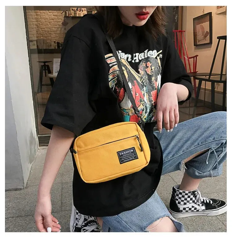 Casual Women Waist Packs Canvas Fashion Coin Purse Multifunctional Small Crossbody Bag for Women Short Wallet Sport Chest Bag