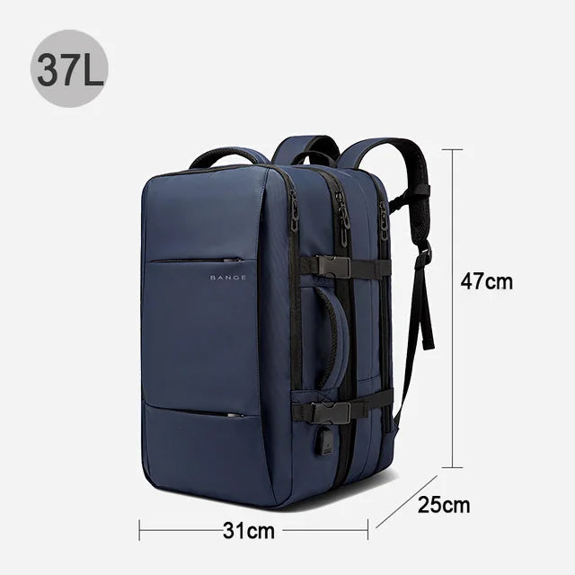 BANGE Travel Backpack Men Business Backpack School Expandable USB Bag Large Capacity 17.3 Laptop Waterproof Fashion Backpack.