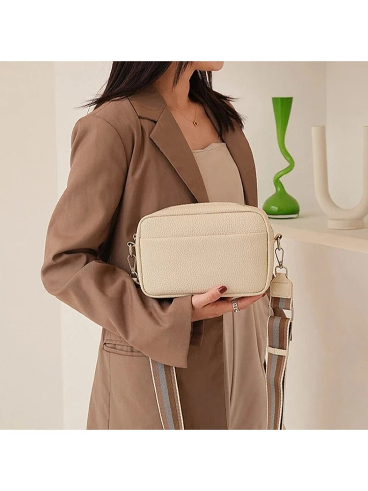 Cross Border Hot Selling Women's Bags For Spring And Summer 2024, New Small Square Bags With Wide Shoulder Straps, Single Should