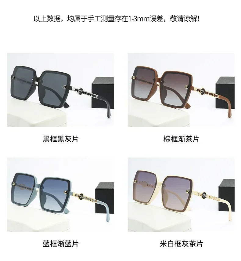 Chic Polarized Square Sunglasses for Women - Retro Floral Gradient Eyewear.