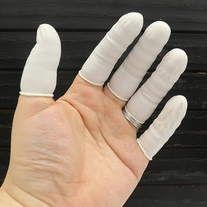 Disposable Latex Rubber Finger Cots - 20/100 Pack Finger Protector Gloves for Various Applications.