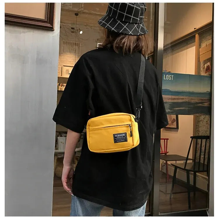 Casual Women Waist Packs Canvas Fashion Coin Purse Multifunctional Small Crossbody Bag for Women Short Wallet Sport Chest Bag