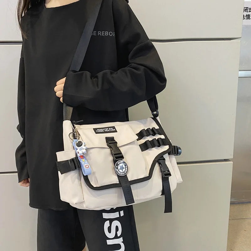 Canvas Crossbody Bags for Women 2023 Nylon Men Postman Student Shoulder Messenger Bag Large Satchel Fashion Bookbag Big Handbags.