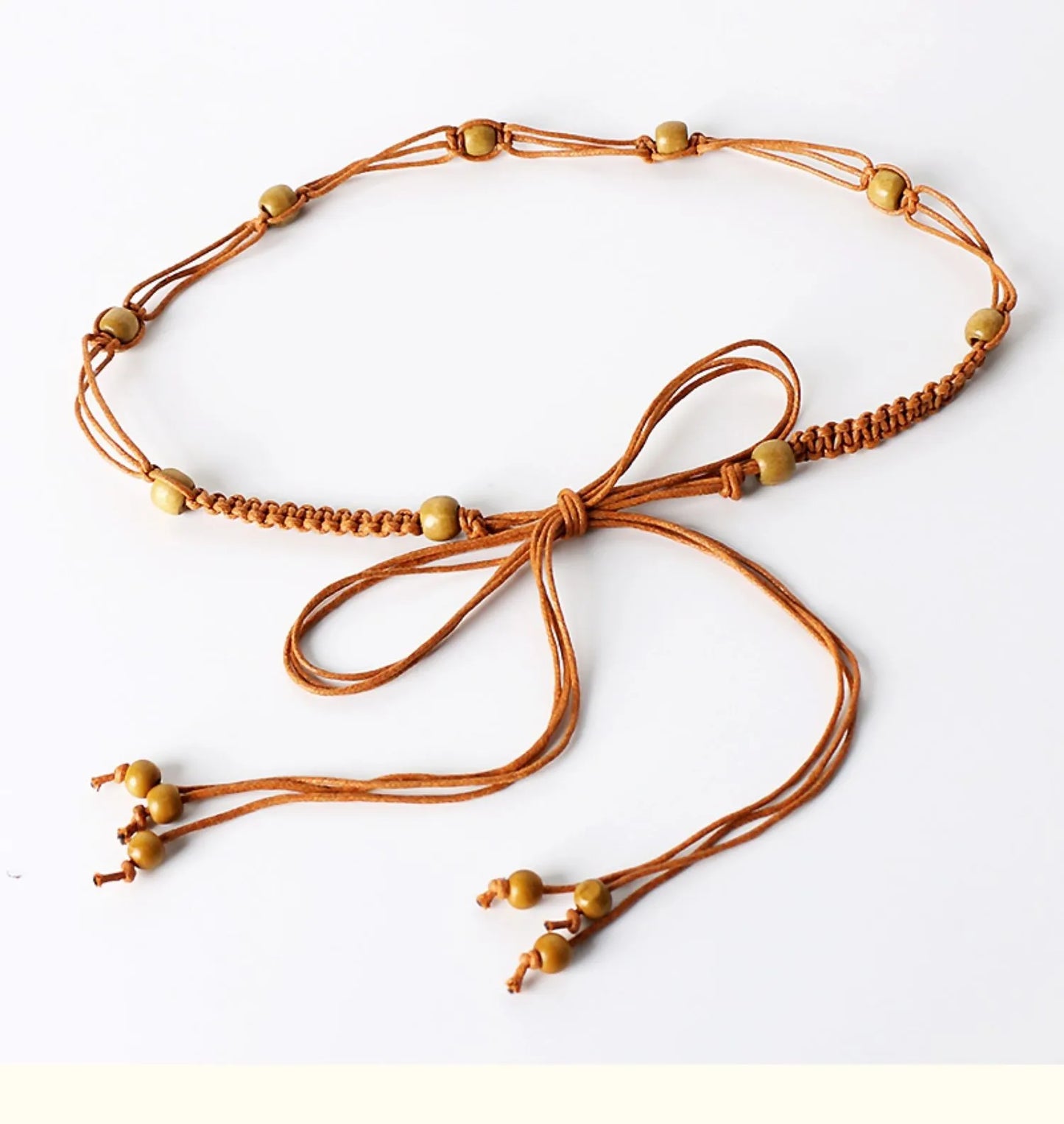 Stylish Women's Thin Waist Belt with Tie for Vintage Dresses - Adjustable Knotted Long Rope Chain.