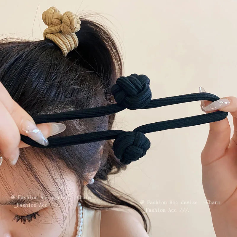 Vibrant Double Knot Bow Hair Scrunchies - Elastic Hair Bands for Women - Stylish Ponytail Holders and Accessories.