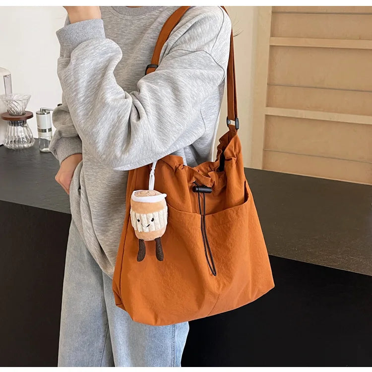 2024 New Nylon Shoulder Bag Fashionable Shrinkage Anti Wrinkle Crossbody Bag Lightweight Large Capacity Commuter Women Tote Bag