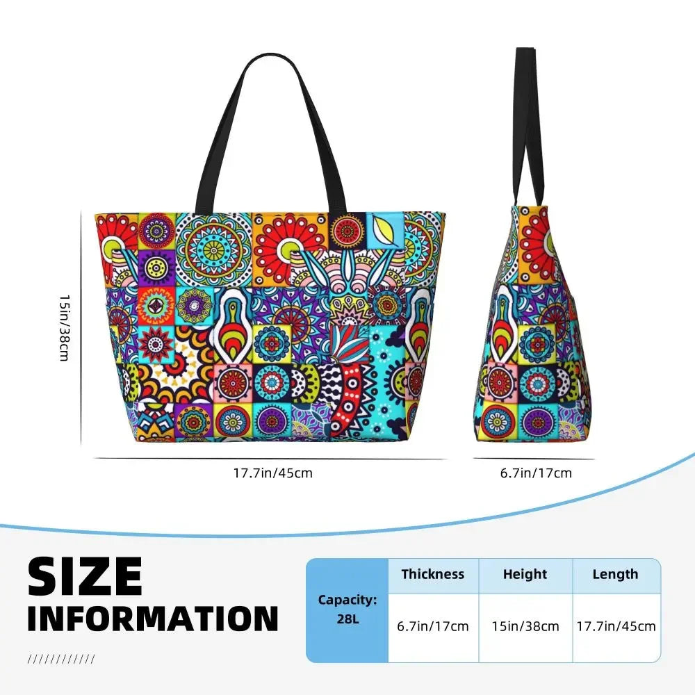 Custom African Kente Cloth Design Tote Bag for Women Large Capacity Traditional Africa Ethnic Ankara Beach Gym Travel Bags